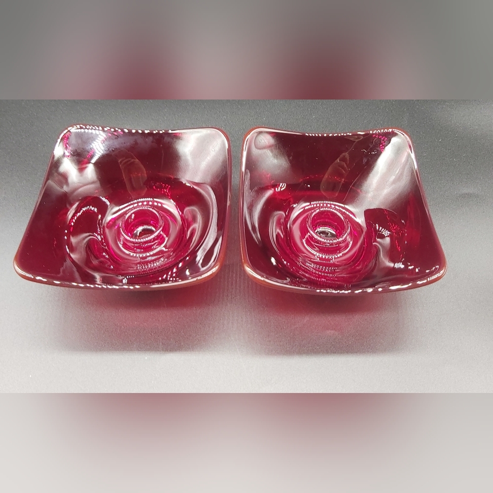 Viking ruby red epic candle holders